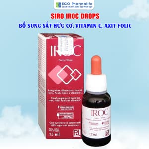 Siro Iroc Drops - Bổ sung sắt hữu cơ, Vitamin C, axit Folic