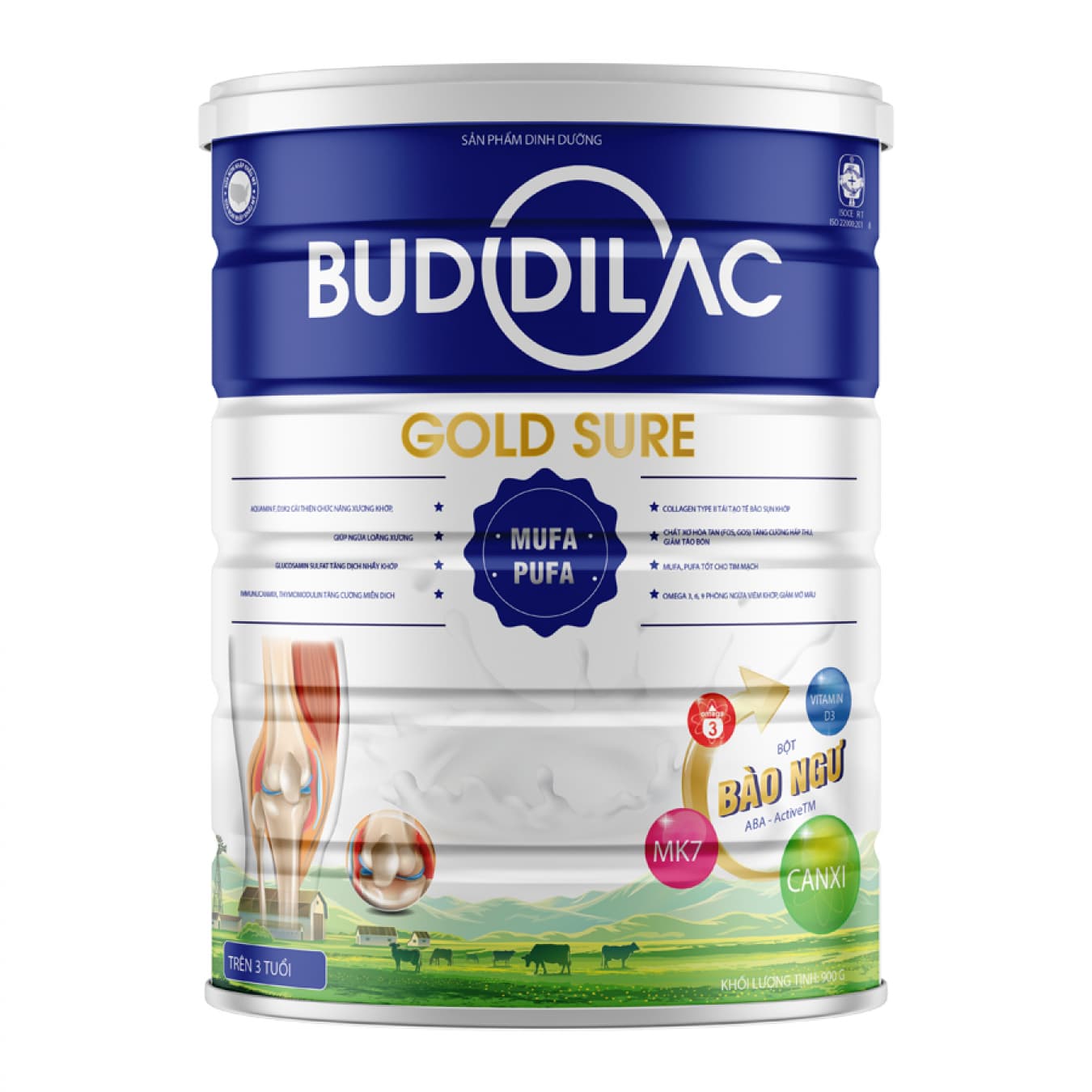 Sữa Buddilac Gold Sure hộp 900g phòng ngừa loãng xương