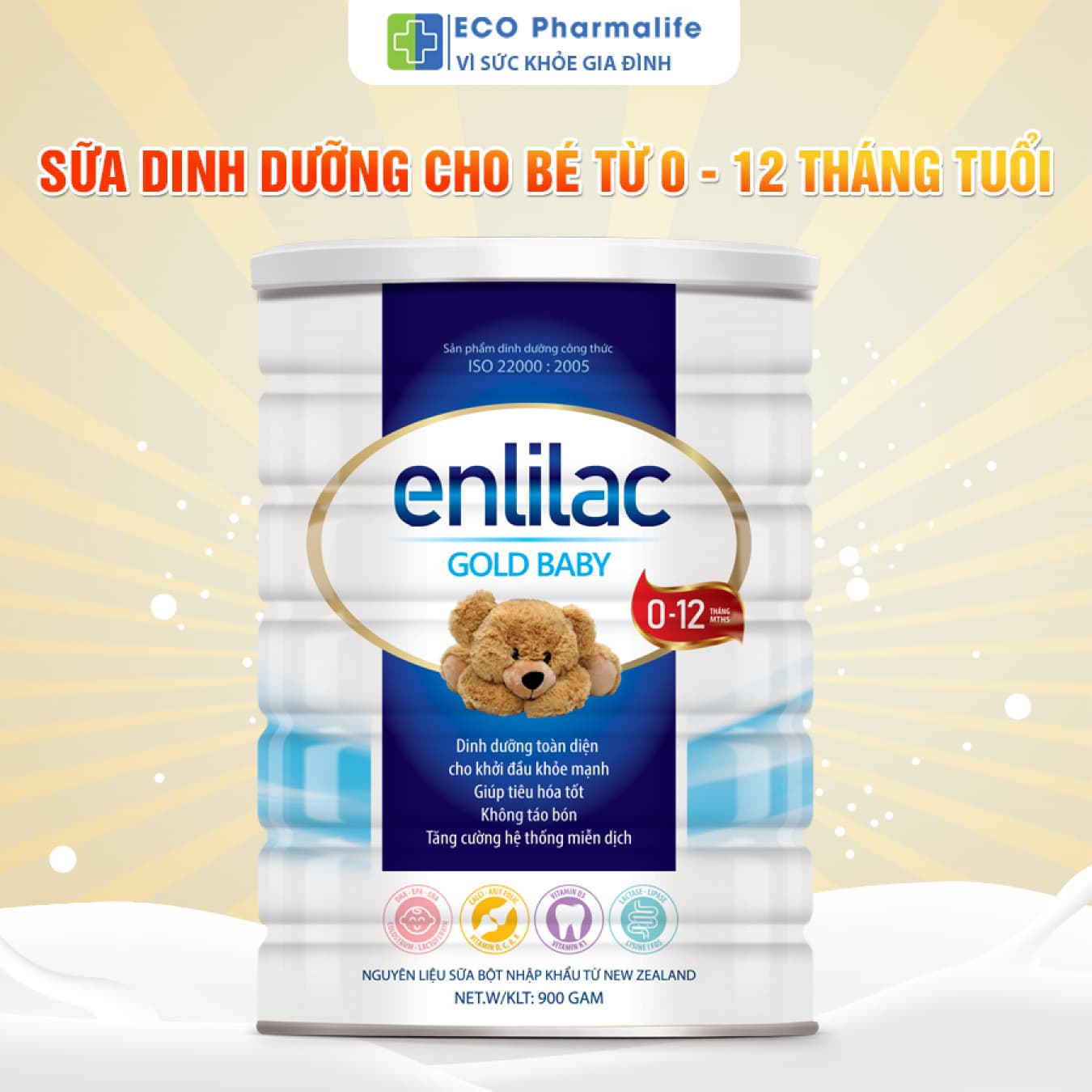 Enlilac Gold Baby dòng sữa phát triển toàn diện cho trẻ sơ sinh