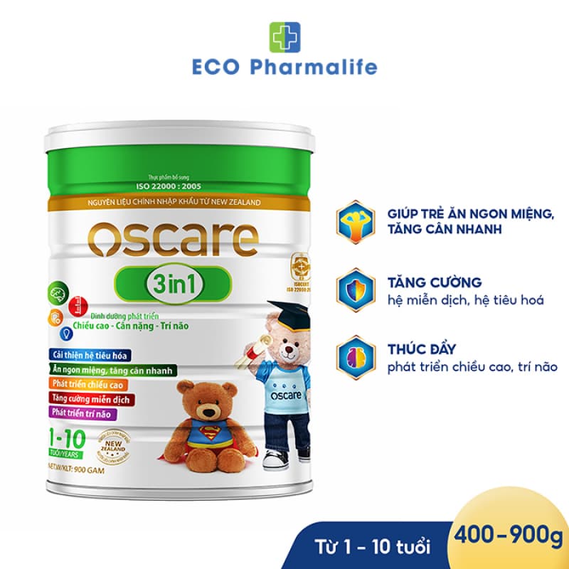 Oscare Nutrition 3IN1 - Sữa cao năng lượng cho bé trên 1 tuổi