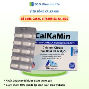 Viên uống calkamin giúp bổ sung canxi, vitamin D3 k2