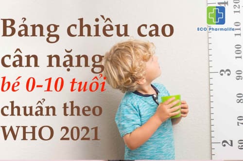 Bảng chiều cao cân nặng của trẻ 0-10 tuổi chuẩn theo WHO 2021