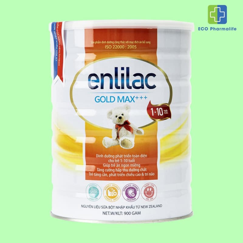 Enlilac Gold Max+ - Sữa dinh dưỡng cho bé từ 1-10 tuổi