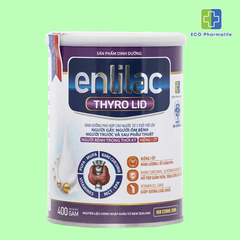 Sữa Enlilac Thyro LID 400g - Thực đơn cho người ăn kiêng iod