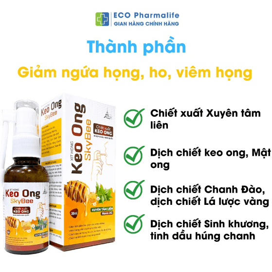thanh phan co trong xit keo con ong Skybee 